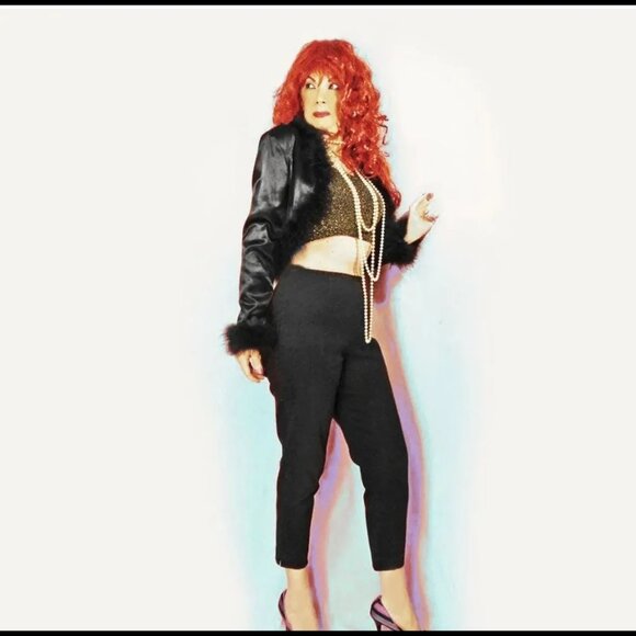 Vintage Black Satin Bolero, Satin with Maribou Feathers - 80s - Picture 7 of 12